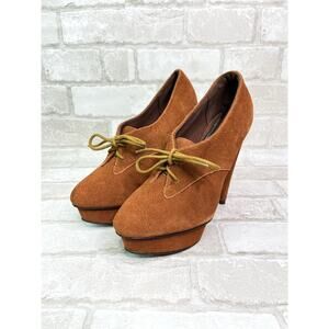 Steve Madden Brown Suede Platform Lace Up Heels
